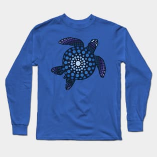 Blue Turtle Aboriginal Long Sleeve T-Shirt